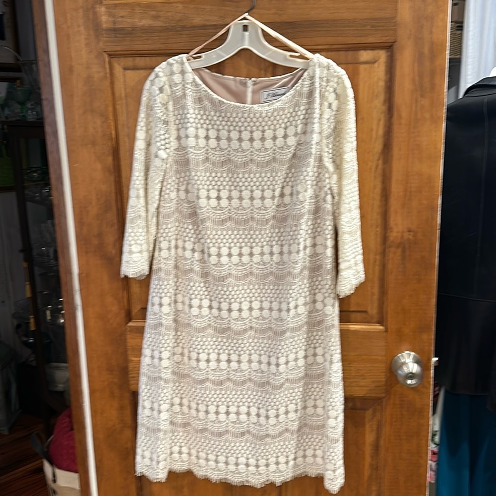 Off white lace dress with zippered back
